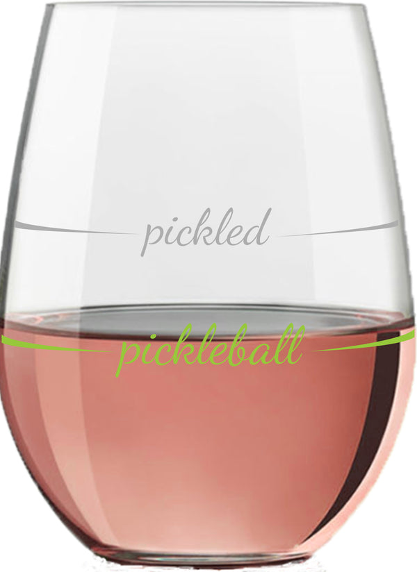 Pickleball Stemless Wine Glass - non breakable , recyclable Polymere, great  gift for any Pickleball player