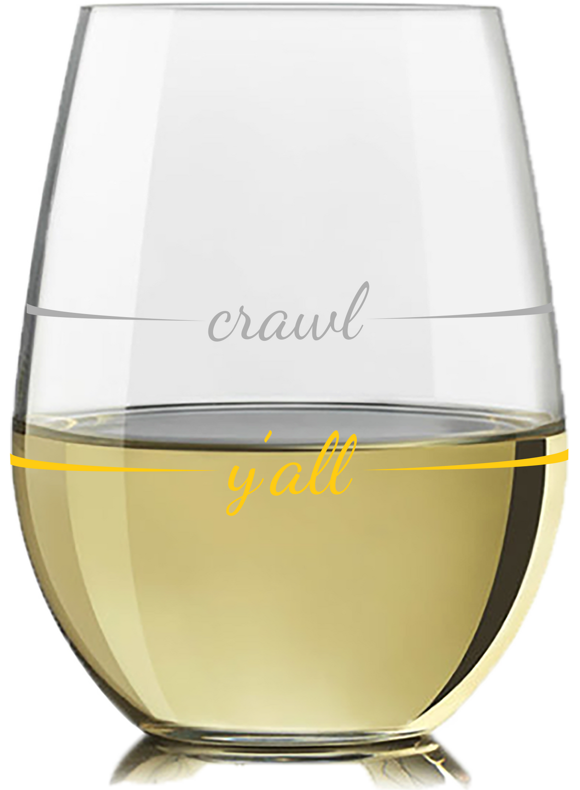 "Crawl" Stemless Wine Glass