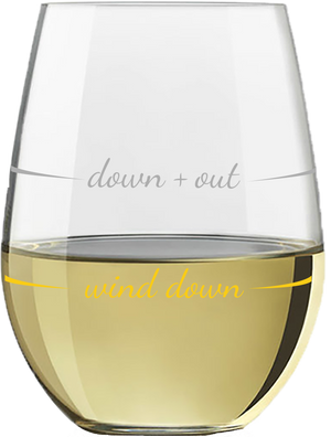 Stemless Wine Glass | Wind Down / Down & Out