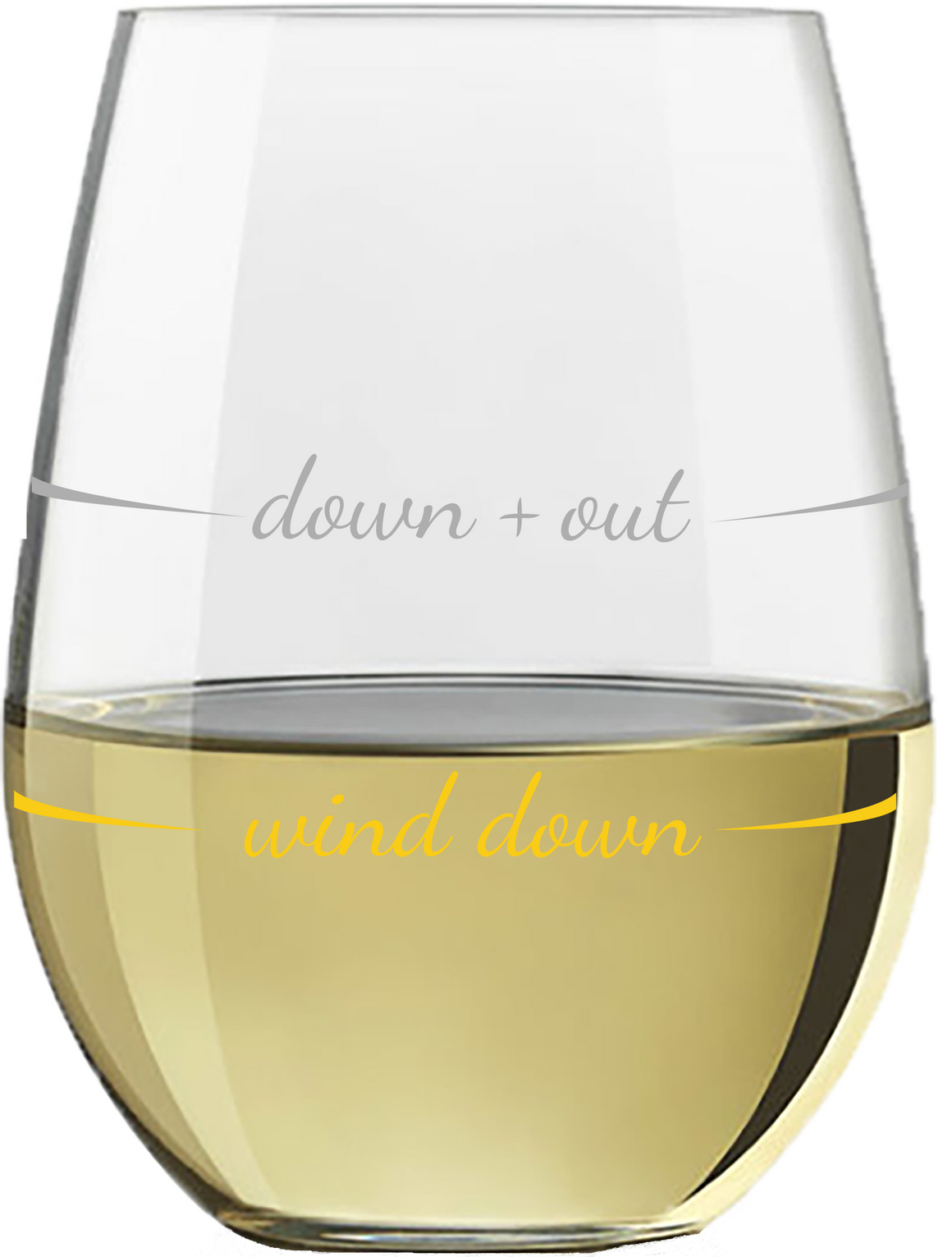 Stemless Wine Glass | Wind Down / Down & Out