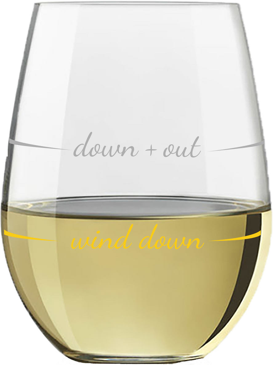 Stemless Wine Glass | Wind Down / Down & Out