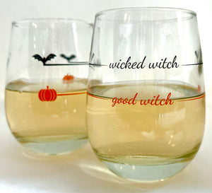 Stemless Wine Glass | Good Witch / Wicked Witch