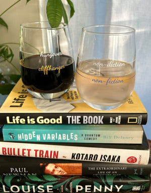 Stemless Wine Glass Set | Book Club Collection-Set of 2