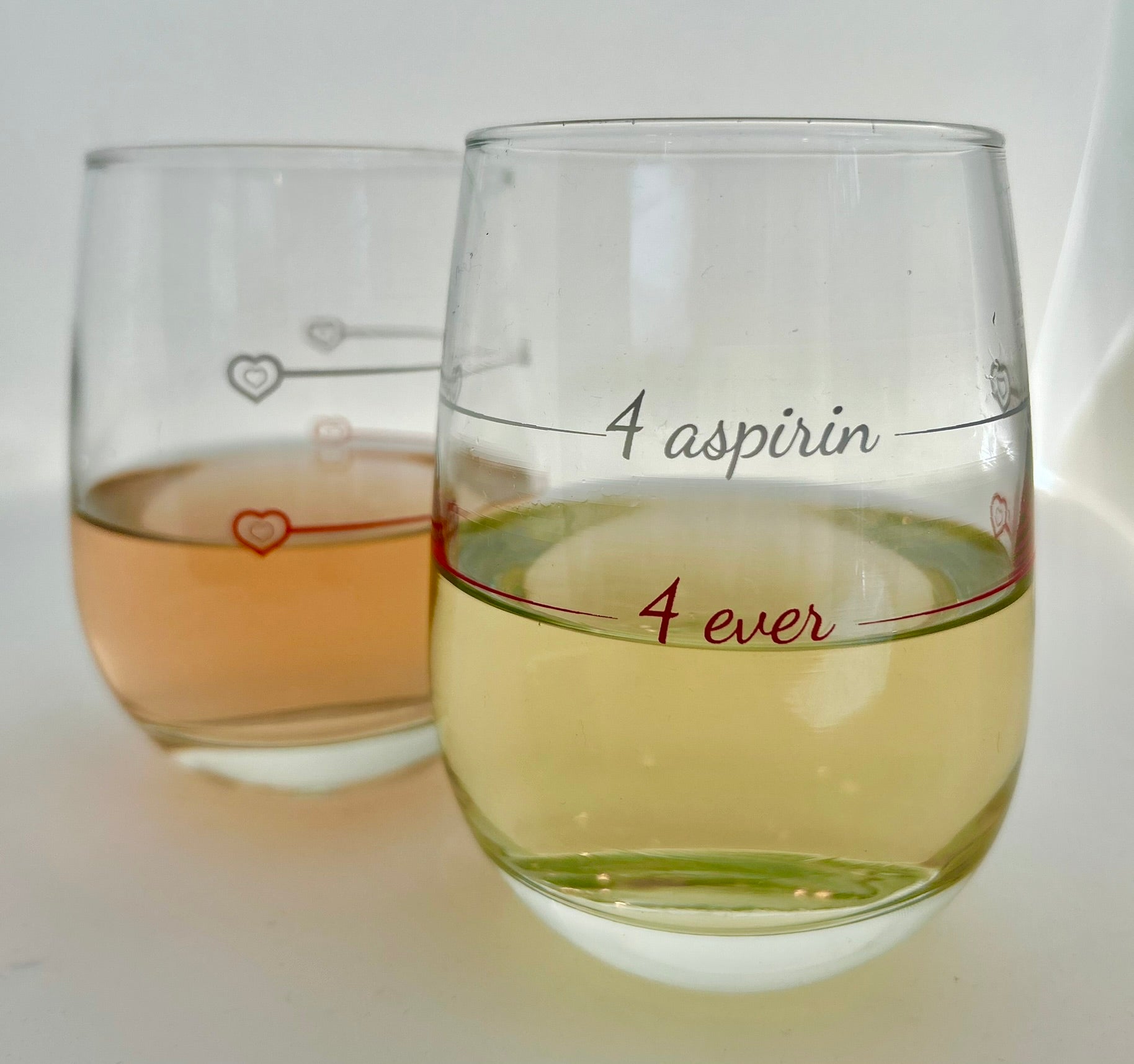 Stemless Wine Glass Set | Sweetheart Collection-Set of 2
