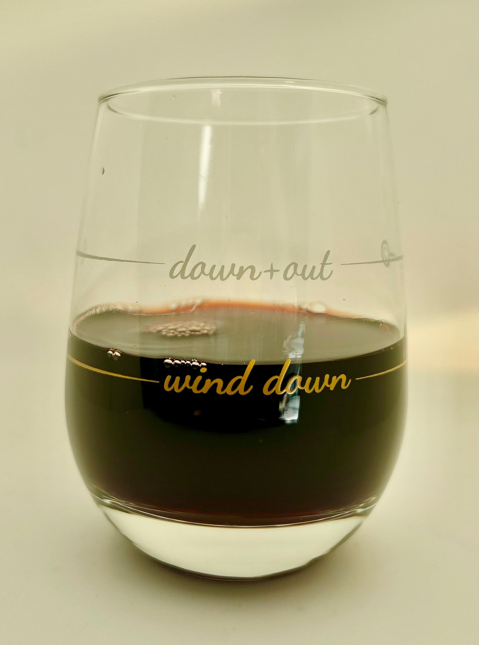 Stemless Wine Glass | Wind Down / Down & Out