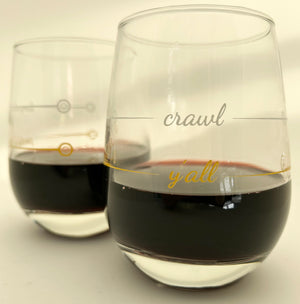 Stemless Wine Glass | Y'all / Crawl