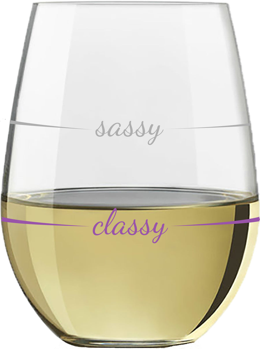 Stemless Wine Glass | Classy / Sassy