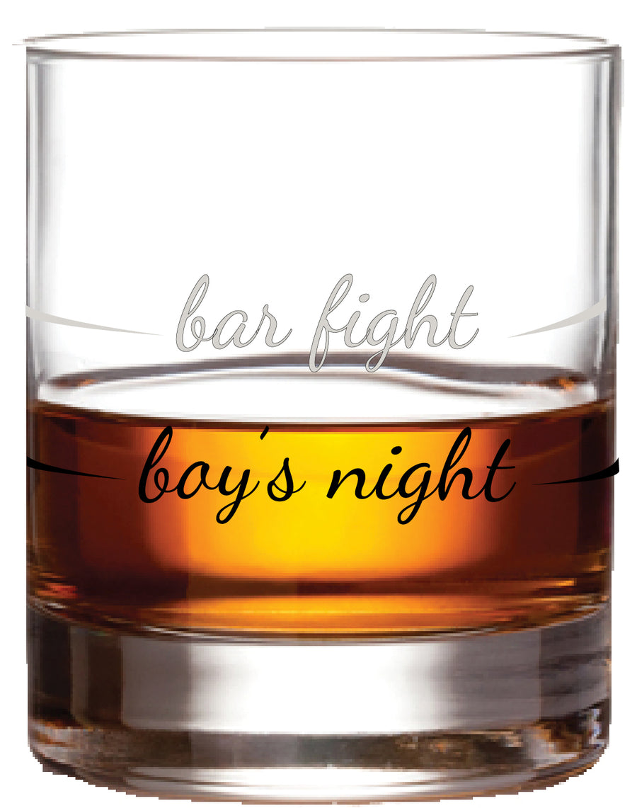 Whiskey Bourbon Glass | Boy's Night / Bar Fight