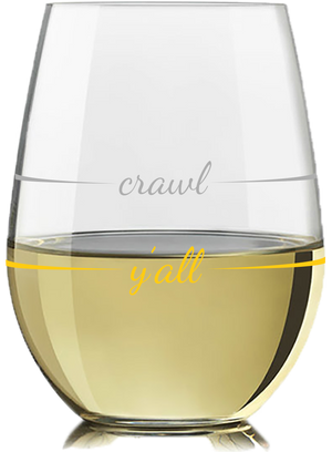 "Crawl" Stemless Wine Glass